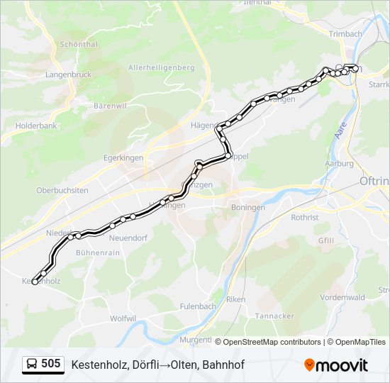 505 Bus Line Map