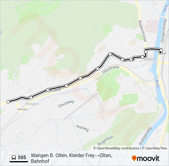 505 Bus Line Map