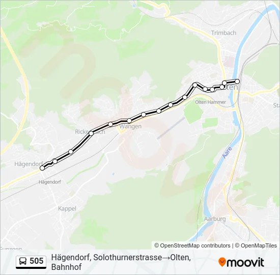 505 Bus Line Map