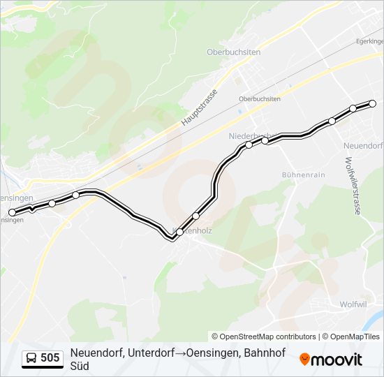 505 Bus Line Map