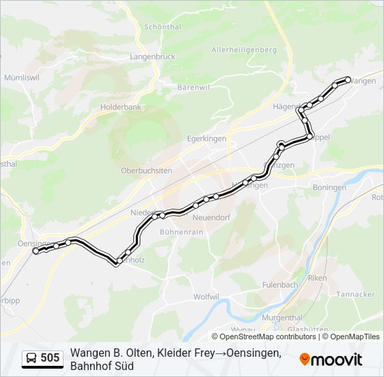 505 Bus Line Map