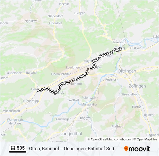 505 Bus Line Map