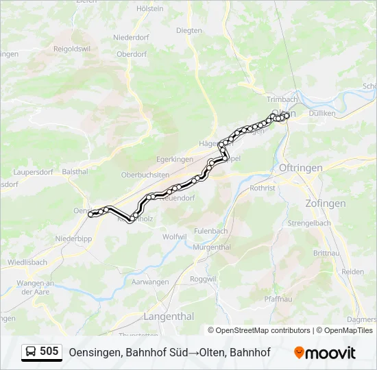 505 Bus Line Map