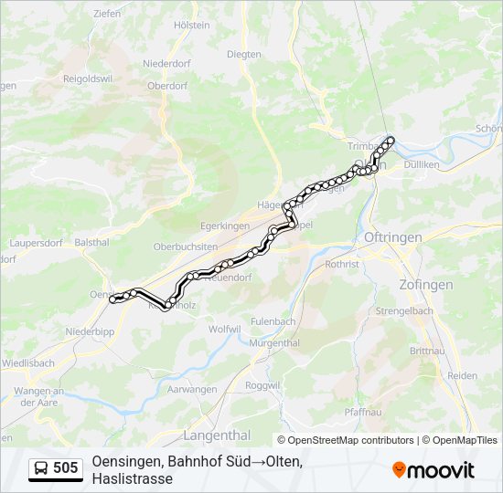 505 Bus Line Map