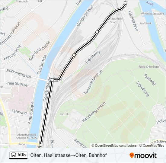 505 Bus Line Map