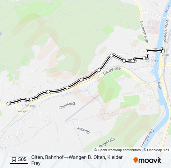 505 Bus Line Map
