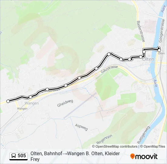505 Bus Line Map
