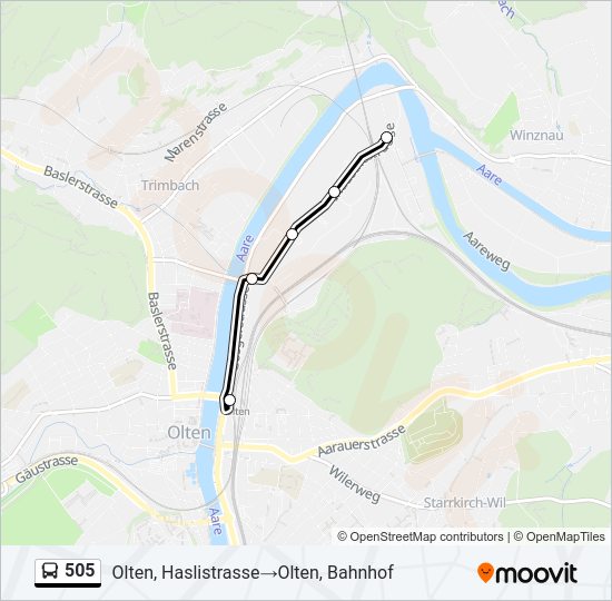 505 Bus Line Map