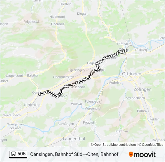 505 Bus Line Map