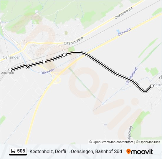 505 Bus Line Map