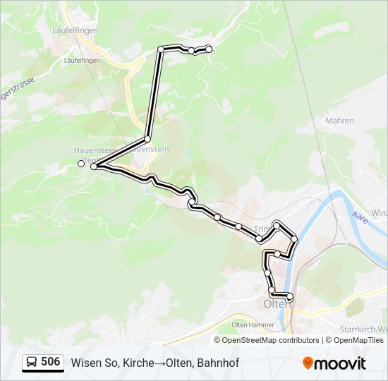 506 Bus Line Map