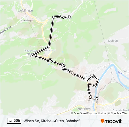 Plan de la ligne 506 de bus