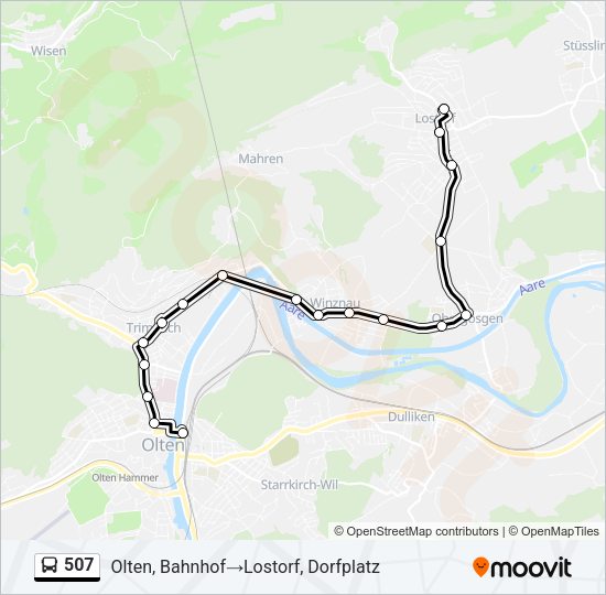507 Bus Line Map