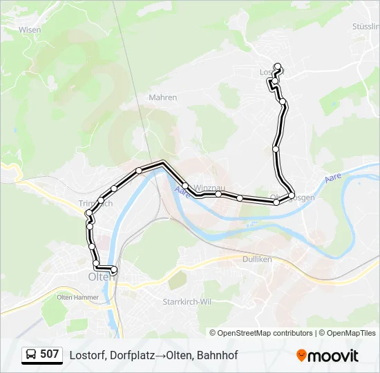 507 Bus Line Map