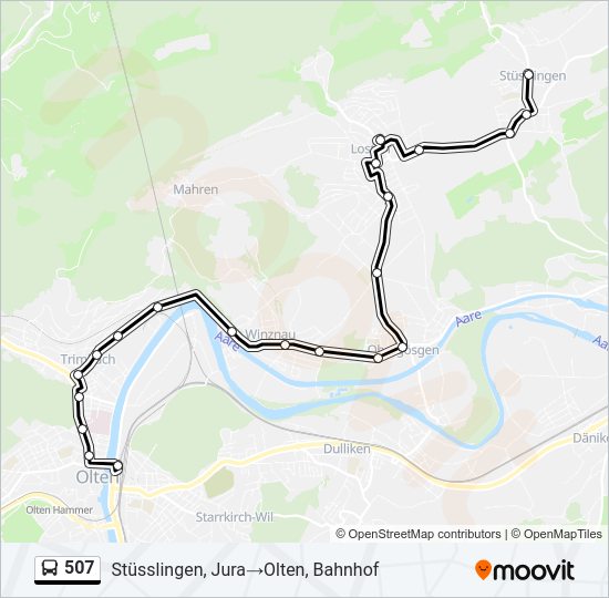507 Bus Line Map