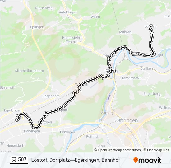 507 Bus Line Map