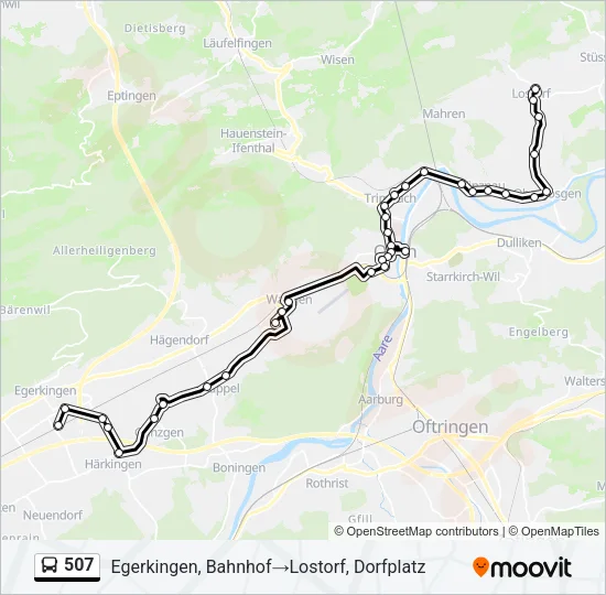 507 Bus Line Map