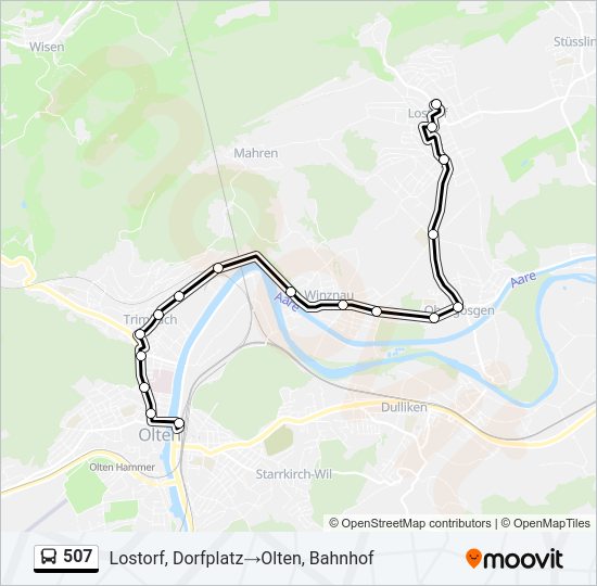 507 Bus Line Map