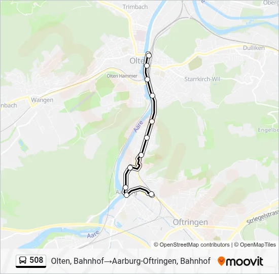 508 Route: Schedules, Stops & Maps - Olten, Bahnhof‎→Aarburg-Oftringen ...
