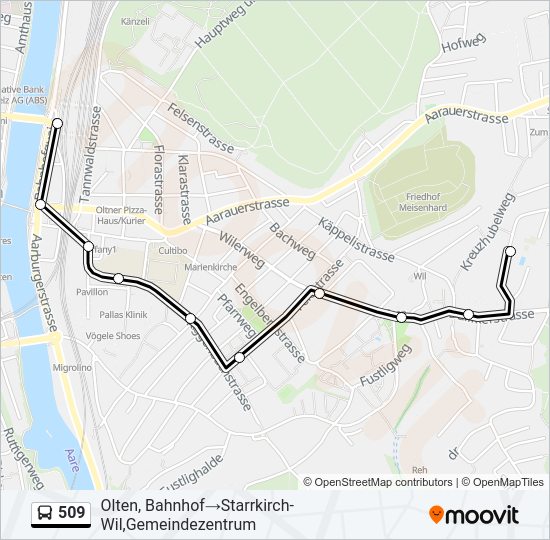509 Bus Line Map