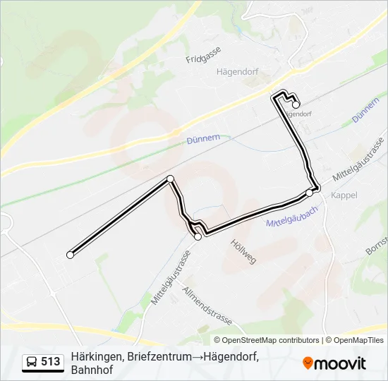 513 Bus Line Map