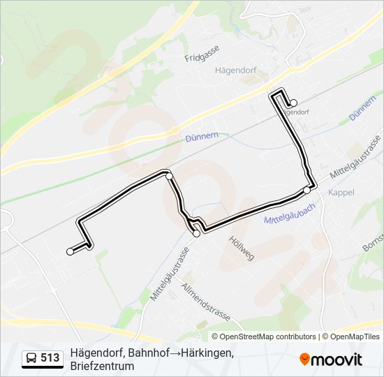 513 Bus Line Map