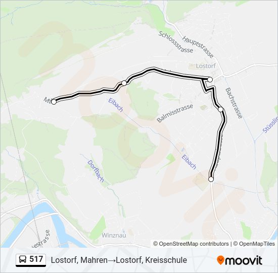 517 Bus Line Map