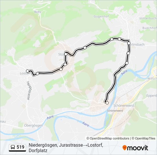 519 Bus Line Map