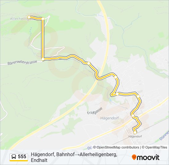 555 Bus Line Map