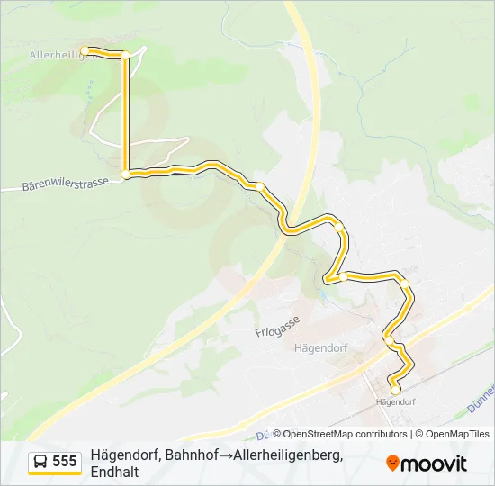 555 Bus Line Map