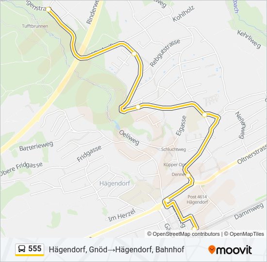 555 Bus Line Map