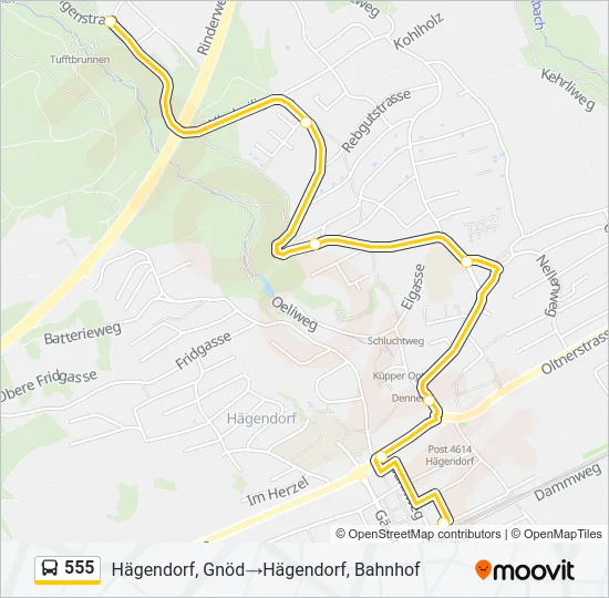555 Bus Line Map