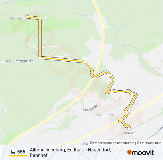 555 Bus Line Map