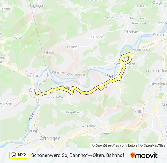 N23 Bus Line Map