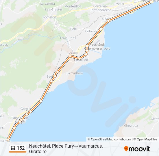 152 Bus Line Map