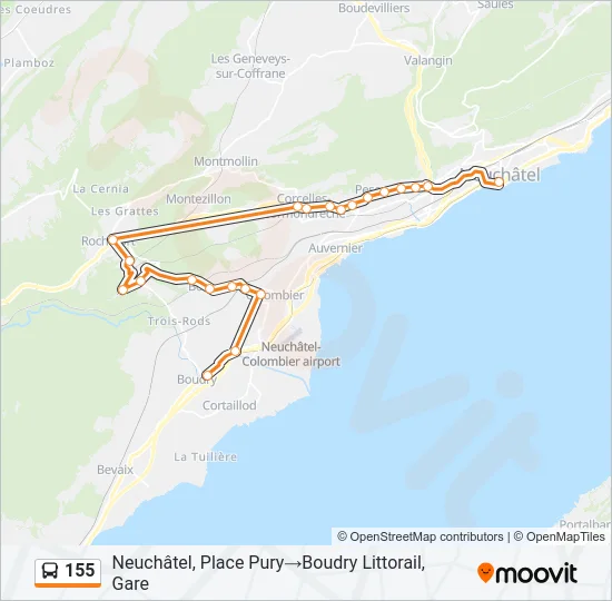 155 Bus Line Map