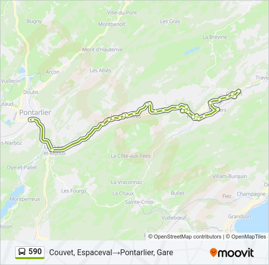 590 Bus Line Map