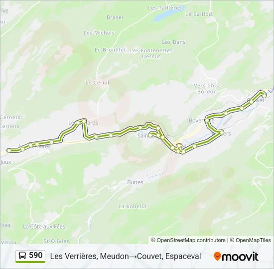 590 Bus Line Map