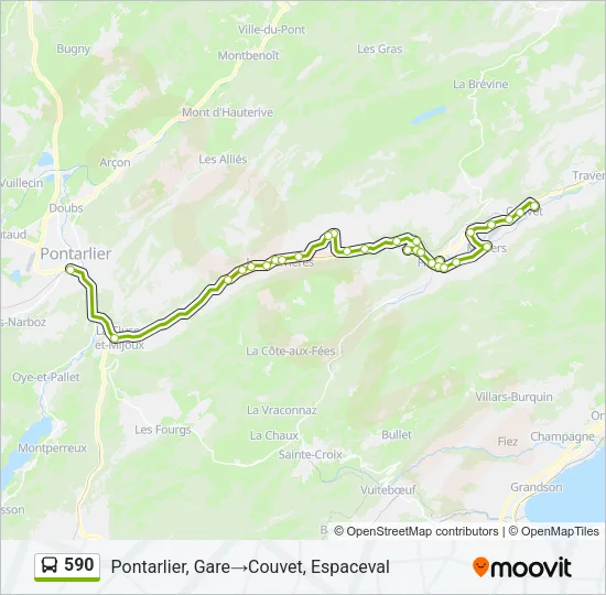 590 Bus Line Map