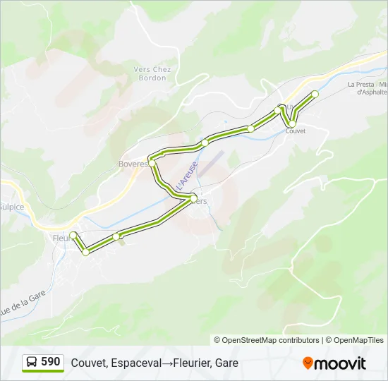 590 Bus Line Map