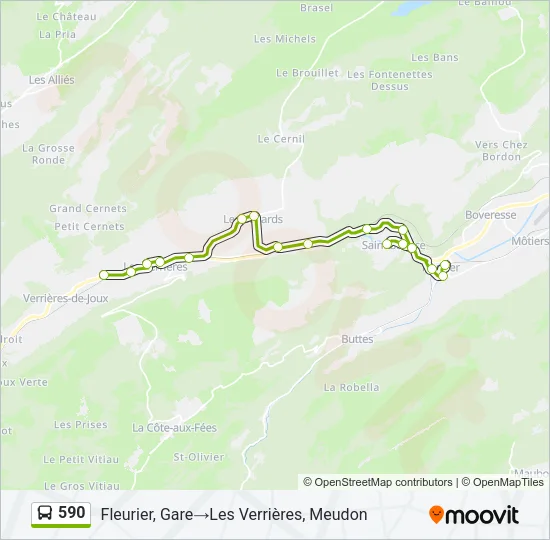 590 Bus Line Map