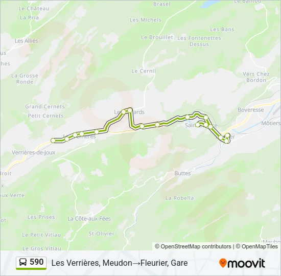 590 Bus Line Map