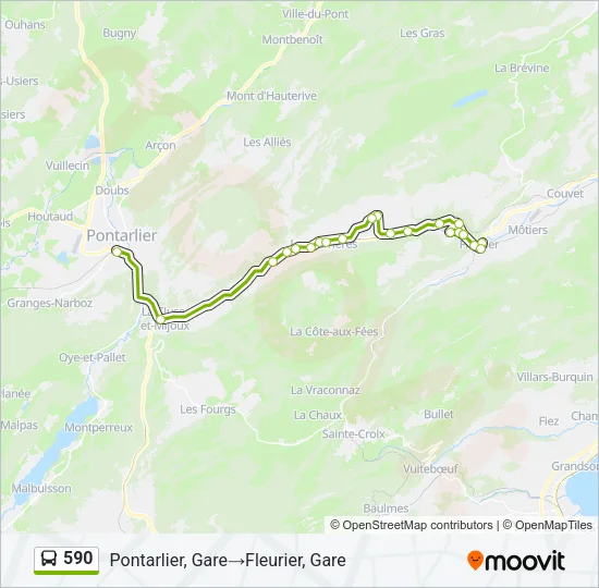 590 Bus Line Map
