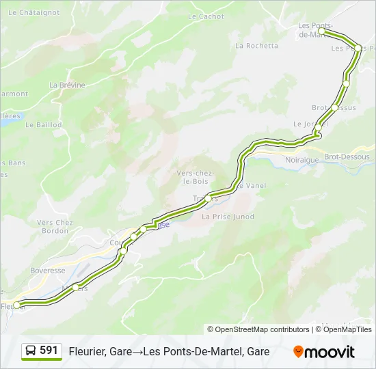 591 Bus Line Map