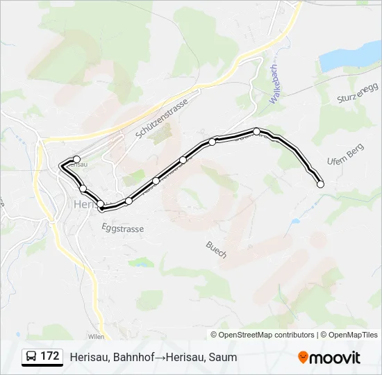 Plan de la ligne 172 de bus