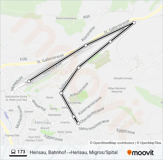 173 Bus Line Map