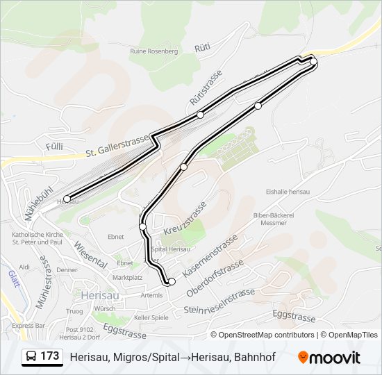 173 Bus Line Map