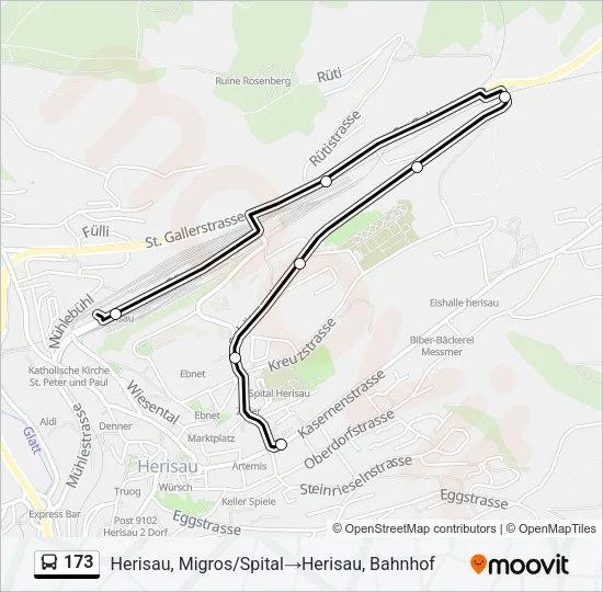 173 Bus Line Map