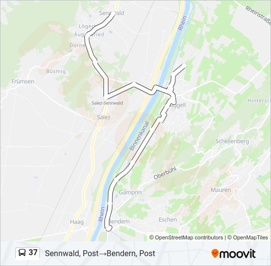 37 Bus Line Map