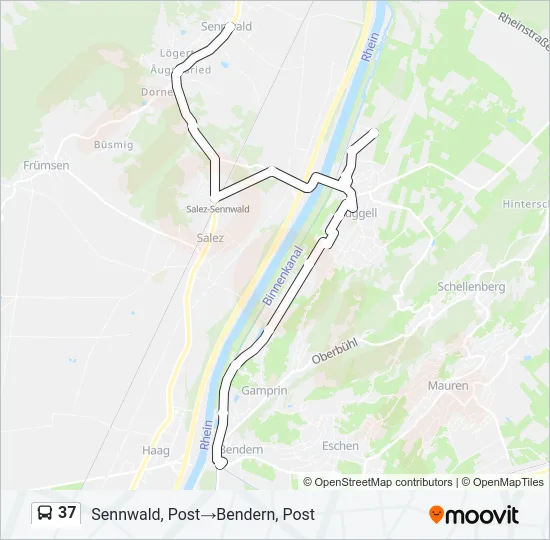 37 Bus Line Map